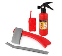 Children Firefighter Fireman Cosplay Toy Set Safe Material Educational Role Play Kit for Kids Gifts for School Competitions (Red)