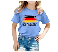 Children Flag of Germany Print Short Sleeve Round Neck T Shirt Floral Fashion Trend Bottoming Tops Sweatshirt Women