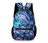 Children for Boys Jellyfishs Motif School Backpack Age 6 Sea Creature Bookbag for Girls Year 2 Durable Daily Daypack Daily Items Bottle Weekend Travel Outdoor