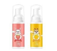 Children Fruit Toothpaste Foam 60ml Oral Clean Paste Teeth Whitening, Kids Foam Toothpaste with Strawberry Flavor, Fluoride Free Natural Formul, Foam Toothpaste for Electric Toothbrush (2PCS)