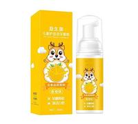 Children Fruit Toothpaste Foam 60ml Oral Clean Paste Teeth Whitening, Kids Foam Toothpaste with Strawberry Flavor, Fluoride Free Natural Formul, Foam Toothpaste for Electric Toothbrush (Orange)
