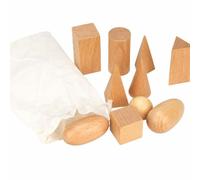 Children Geometry Learning Toy Set Wooden Shape Matching Blocks Cylinder Cone Cube Sphere Oval Wedge with Touch Bag for Fine Motor Skills Suitable for preschool home education classroom activities