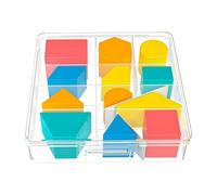 Children Geometry Puzzle Toy Colorful Geometric Shape Math Teaching Aid for Student School Classroom and Home Kids Geometry Learning