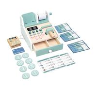 Children Grocery Store Set - Cash Register Scanner, Toy Bills, Mini Shopping Basket, Realistic Checkout Experience, Durable Safe Design | Boys Girls Pretend Play Fun, Home Learning Activity