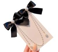 Children Hair Clip With Double Bowknot And Pearls Tassels Designs For Little Girls Special Occasion And Everyday Wear