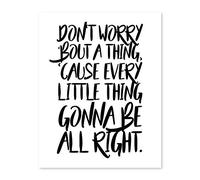 Children Inspire Design Don't Worry Bout A Thing, 16X20 Inch Print, Motivational Print, Don't Worry Bob Marley, Typography Art, Bob Marley Lyrics, Three Little Birds Lyrics