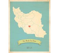 Children Inspire Design Wall Map, My Roots Iran Personalized Wall Map 11x14, Kid's Iran Map Wall Art, Wall Art Print, Nursery Decor, Nursery Wall Art