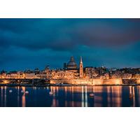 children jigsaw puzzles 300 piece City sea sky lights coast architecture capital malta valletta 38x26CM