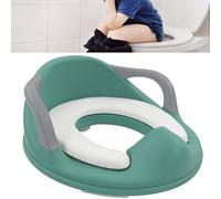 Children Junior Training Potty Toilet Toddler Baby Kids Trainer Chamber Seat Plastic Chair with Cut Out Slot for Easy Carrying, Easy Empty & Clean (I-1 x Green & White Potty Training Seat)