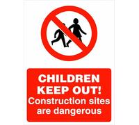 Children Keep Out! Construction Sites Are Dangerous Sign Keep Out, Construction Prohibition, Metal Sign - Warning, Notice, Safety - Metal Tin Sign 8X12 Inch