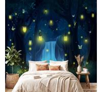 Children Kids Aldult Fantasy Insect Photo Wallpaper,Forest Firefly Wall Mural for Living Room Bedroom, Wallpaper Mural Poster for Nursery 400 x 280 cm(W x H)