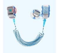 Children Kids Anti-Lost Safety Bracelet Leash Wrist Strap Rein Traction Rope Security Sensor Induction Lock (L,Blue)