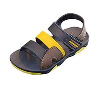 Children Kids Boys Girls Sandals Fashion Summer Shoes Beach Outdoor Non Slip Colour blocking for 3-10 Years (Yellow, 13.5 Big Kids)