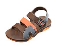 Children Kids Boys Girls Sandals Fashion Summer Shoes Beach Outdoor Non Slip Colour blocking for 3-10 Years (Brown, 12.5 Little Child)
