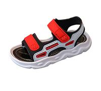 Children Kids Boys Sandals Soft Sole Comfortable Fashion Adjustable Summer Shoes for 1-10 Years (Red, 9.5 Toddler)