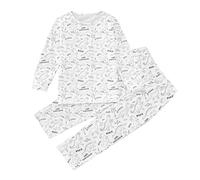 Children Kids DIY Hand Painted Set Pajama Sets for Boy and Girl Cute Funny Black White 2 Piece Toddler Skirt (White, 9-10 Years)