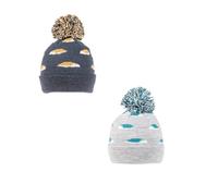 Children Kids Hedgehog Winter Beanie Hat Girls Boys Navy Blue Grey Thermal Knitted Beanie Assorted, one hat Will be Supplied at Random.