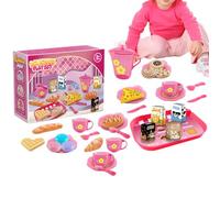 Children Kitchen Toy - 33 Pieces Mini Tea Set, Secure Pretend Cookware | Colorful Play Kitchen Game for Kids Girls Birthday Party Christmas New Year Easter Indoor Home Fun Role Play Learning Set