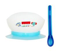 Children Learn to Eat Anti-Fall Practice Chopsticks with Lid Sucker Bowl Spoon Set Blue