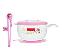 Children Learn to Eat Anti-Fall Practice Chopsticks with Lid Sucker Bowl Spoon Set Powder