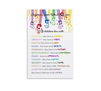 Children Learn What They Live Posters for Room Aesthetic Canvas Wall Art Bedroom Decor08x12inch(20x30cm)