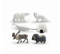 Children Learning Figurine Arctic Animal Set With Igloo Miniature Figures Educational Toys Desktop Display PVC Material suitable for library corners