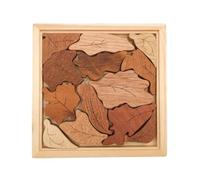 Children Learning Puzzle Wooden Grid Matching Board Puzzle Toy With Visible Grain And Clean Edges For Coordination And Problem Solving Suitable for, Leaves Puzzle