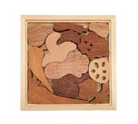 Children Learning Puzzle Wooden Grid Matching Board Puzzle Toy With Visible Grain And Clean Edges For Coordination And Problem Solving Suitable for, Vegetables Puzzle