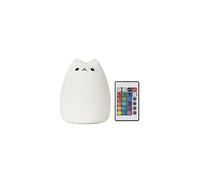 Children Multi-Colour Night Light with Remote,Silicone LED Cute Cartoon Cat Lamp, Warm White/12 Single Colours/7 Colours Changing, Brightness