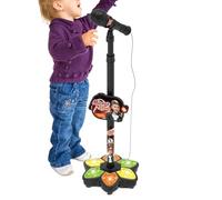 Children Music Microphone, Karaoke Singing Machine, Adjustable Height with Play Feature, Educational Audio Accessory, Modern Entertainment Style with Sleek Build, Indoor Tool for Women Men and Travels