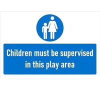Children must be supervised in this play area, safety sign - Self adhesive sticker (400mm x 300mm)