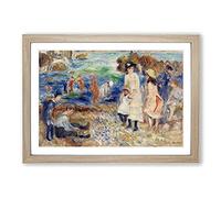 Children On The Seashore by Pierre-Auguste Renoir Framed Print | A2 Oak Framed Wall Art | Ready to Hang | Modern Nature Picture | Living Room Bedroom Lounge Office