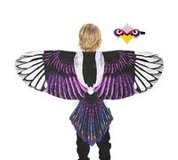 Children Owl Costume Chiffon Bird Wing Cape with Mask Abandoned Costume Girls and Boys with Adjustable Straps Animal Costume for Carnival Halloween Birthday Carnival Party
