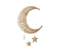 ＡＷＨＡＯ Children Party Balloon Rattan Hanging Decor Ornament Wall Hanging Nursery Mobile with Three Woven Stars Gentle Threads Suitable for Nurseries
