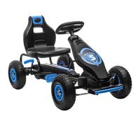 Children Pedal Go Kart w/ Adjustable Seat, Rubber Wheels, Brake, Blue