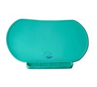 Children Place Mat by Baby Mumbo, Premium Quality, Food Grade Silicone for Maximum Hygiene, Unique Raised Edges Design and Spill Proof Accident Tray, Lightweight and Portable, 4 Colors (Giggle Green)