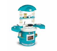 Children Play Kitchen Turquoise Kitchen Stove Oven Pan Dishes Cutlery