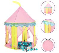 Children Play Tent Pink Castle 100x100x127cm 170T Polyester with 250 Balls PVCPE