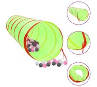 Children Play Tunnel With 250 Balls Green 175 Cm Polyester