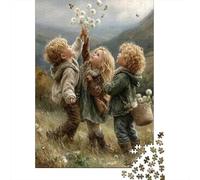 Children Playing Outdoors 1000pc DIY Jigsaw Puzzle for Adult Fans Premium Cardboard Home Decoration Wall Display Gift for Friends At-home Relaxation Jigsaw 38x26cm/1000pcs