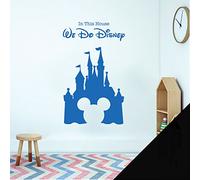 Children Playroom Bedroom Disney Inspired Wall Sticker - We Do Disney - Castle, Mickey Mouse [Medium] [Black]