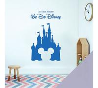 Children Playroom Bedroom Disney Inspired Wall Sticker - We Do Disney - Castle, Mickey Mouse [Medium] [Light Grey]