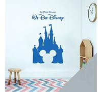 Children Playroom Bedroom Disney Inspired Wall Sticker - We Do Disney - Castle, Mickey Mouse [XLarge] [Silver]