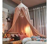 Children Princess Bed Canopy Kids Play Tent Crib Curtain for Girls Boys,Round Dome Over Bed Canopy Hanging Mosquito Net Nursery Room Decorations,Reading Nook Bedroom Bed Decoration Color C 65x270cm