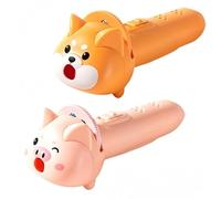 Children Projector Toys, 2 Pcs Kids Night Light Torches Animal Projector Torch with 6 Discs 48 Images Slide Projectors Torch Light Fun Flashlight Plastic Flashlight Toy for Toddler Children Gifts