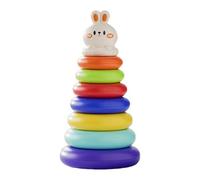 Children Rings Stack and Learn Interactive Rotating Rings Toy for Toddler 1-3 Educational Sand Toy for Kids Hand Eye Coordination