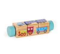 ＡＷＨＡＯ Children Rotating Puzzle Wooden Toy Block Puzzle With Twist Design Educational Learning Game For Fine Motor Skills Spatial Reasoning Pattern, Car