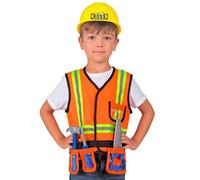 Children’s Builder Costume Hi Vis Vest Hat Tool Set Fancy Dress