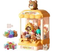 Children’s Cute Animal Claw Machine with Dolls and Capsules, Large Claw Machine, Doll Grabber Machine, Electronic Arcade Game Console with Sound & Coins, Mini Doll Grabber for Boys Girls (Brown)