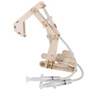 Children ' s Educational Woodworking Project Hydraulic Powered Dig Machine School Experiment Supplies for Science Class Wooden Hydraulic Excavator Set